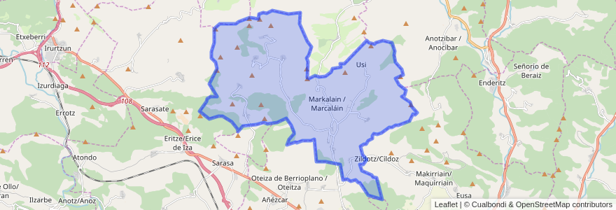 Mapa de ubicacion de Juslapeña/Txulapain.