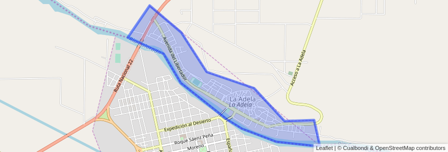 Mapa de ubicacion de La Adela.