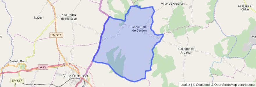 Mapa de ubicacion de La Alameda de Gardón.