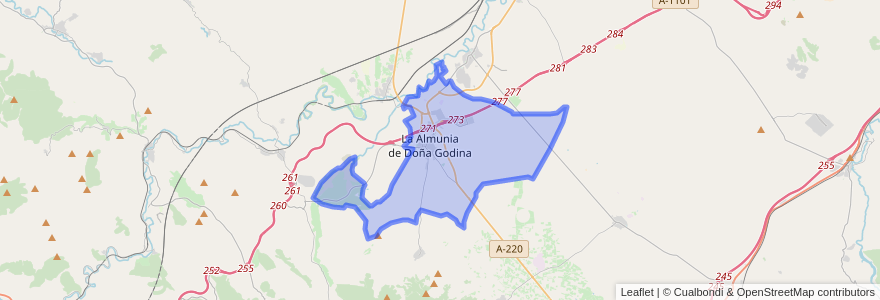 Mapa de ubicacion de La Almunia de Doña Godina.