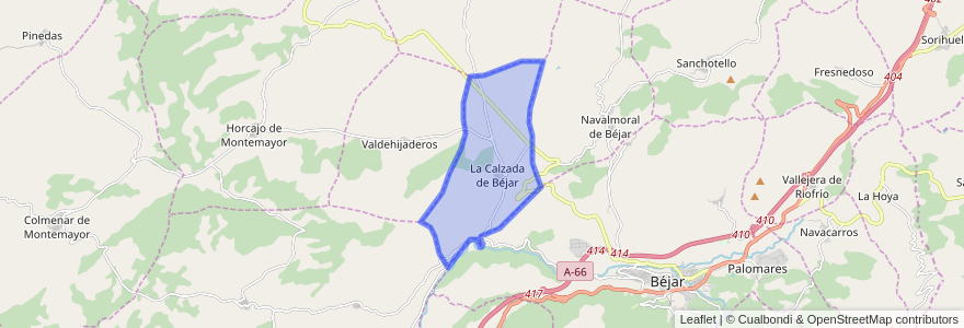 Mapa de ubicacion de La Calzada de Béjar.