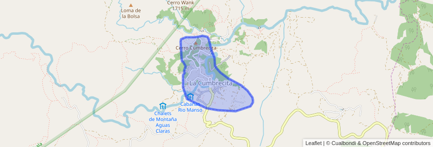 Mapa de ubicacion de La Cumbrecita.