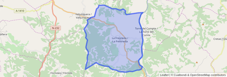 Mapa de ubicacion de La Fresneda / la Freixneda.