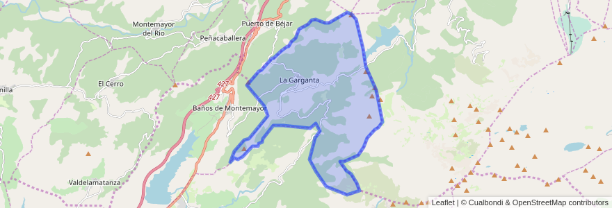 Mapa de ubicacion de La Garganta.