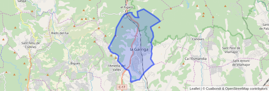 Mapa de ubicacion de la Garriga.