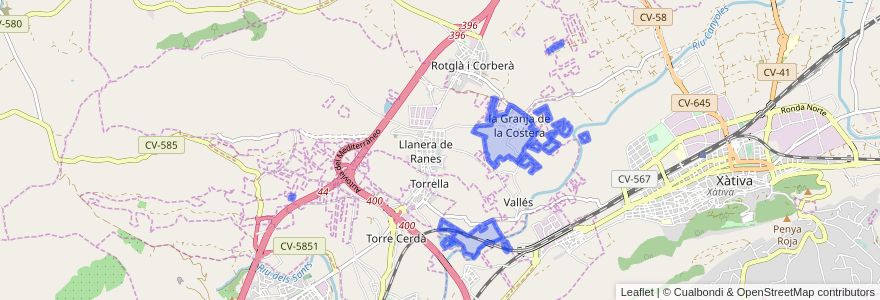 Mapa de ubicacion de la Granja de la Costera.