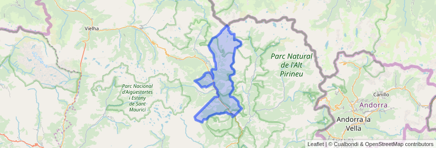 Mapa de ubicacion de la Guingueta d'Àneu.