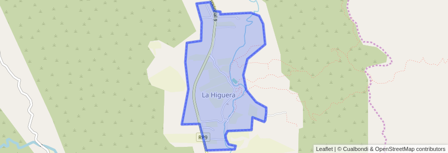 Mapa de ubicacion de La Higuera.