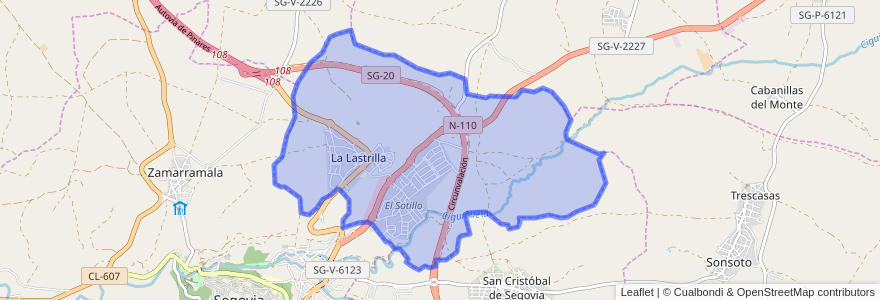 Mapa de ubicacion de La Lastrilla.