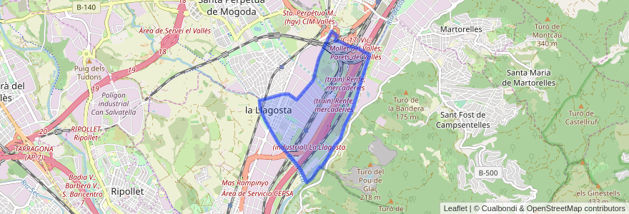 Mapa de ubicacion de la Llagosta.