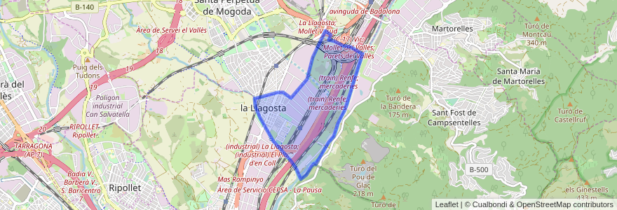 Mapa de ubicacion de la Llagosta.