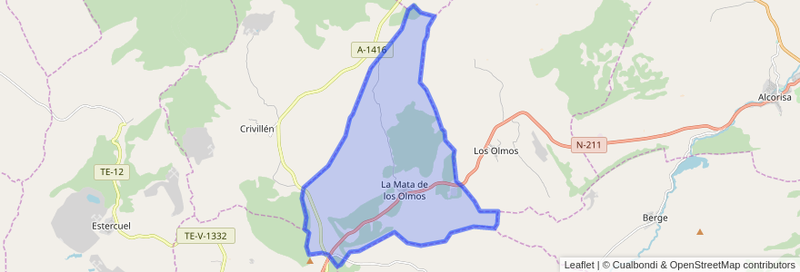 Mapa de ubicacion de La Mata de los Olmos.