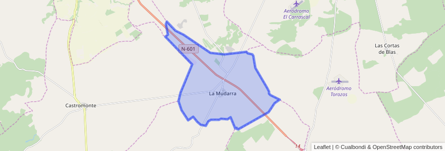 Mapa de ubicacion de La Mudarra.