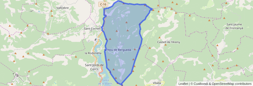 Mapa de ubicacion de la Nou de Berguedà.