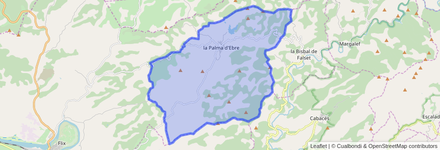 Mapa de ubicacion de la Palma d'Ebre.