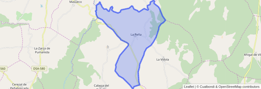 Mapa de ubicacion de La Peña.