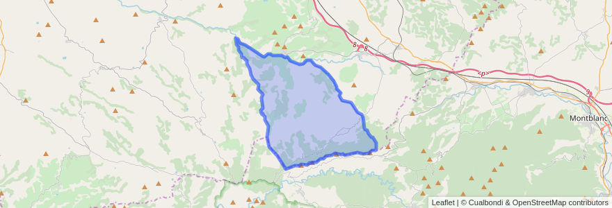 Mapa de ubicacion de la Pobla de Cérvoles.