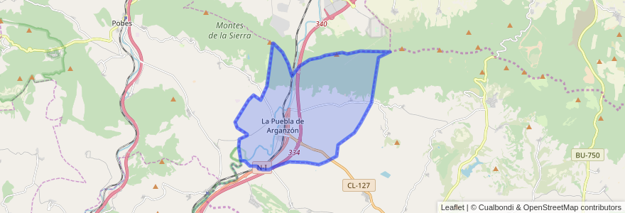 Mapa de ubicacion de La Puebla de Arganzón.