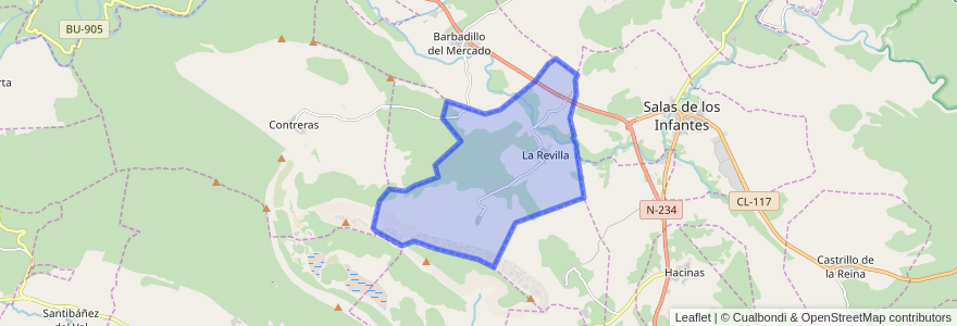 Mapa de ubicacion de La Revilla y Ahedo.