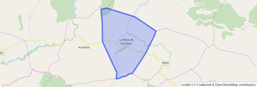 Mapa de ubicacion de La Riba de Escalote.