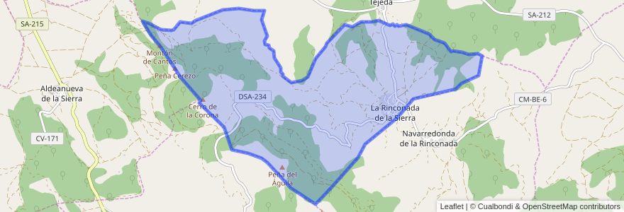 Mapa de ubicacion de La Rinconada de la Sierra.