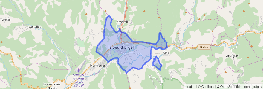 Mapa de ubicacion de la Seu d'Urgell.