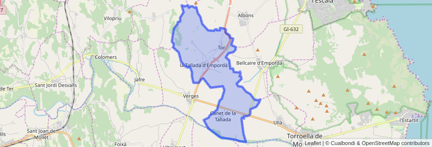 Mapa de ubicacion de la Tallada d'Empordà.