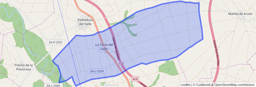 Mapa de ubicacion de La Torre del Valle.