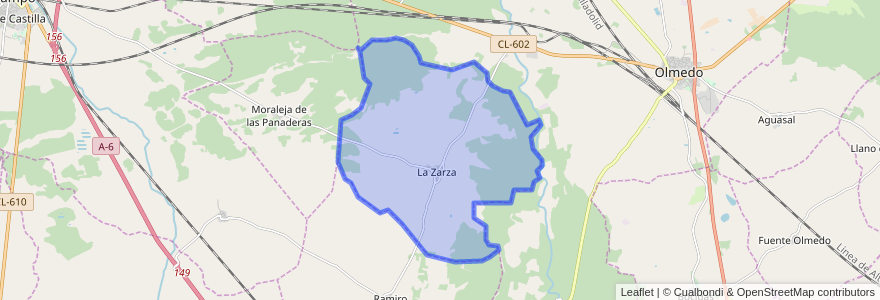 Mapa de ubicacion de La Zarza.