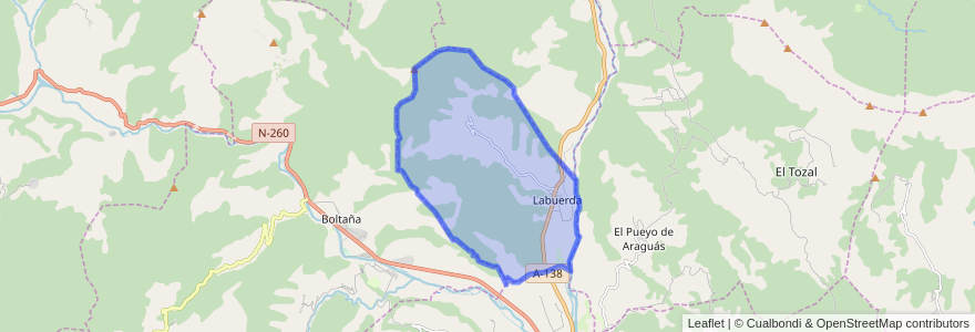 Mapa de ubicacion de Labuerda/A Buerda.