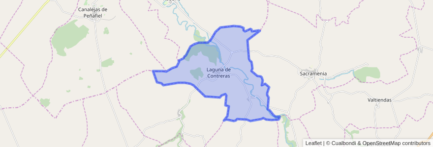 Mapa de ubicacion de Laguna de Contreras.