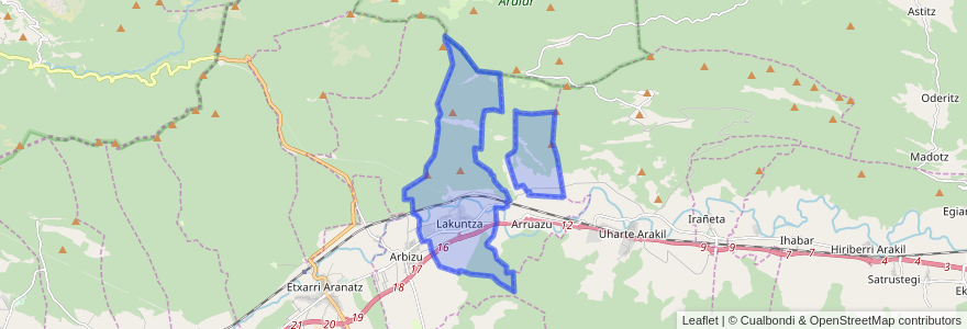 Mapa de ubicacion de Lakuntza.