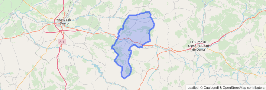 Mapa de ubicacion de Langa de Duero.