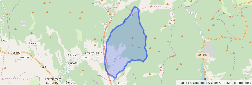 Mapa de ubicacion de Lantz.