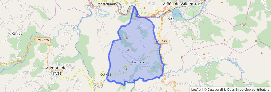 Mapa de ubicacion de Larouco.