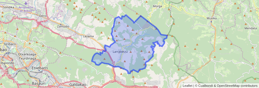 Mapa de ubicacion de Larrabetzu.