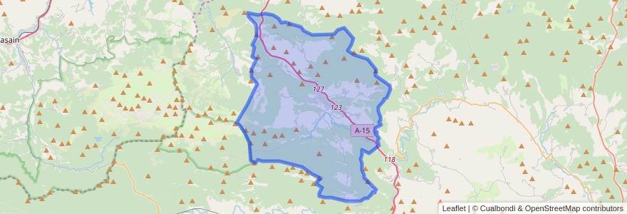 Mapa de ubicacion de Larraun.