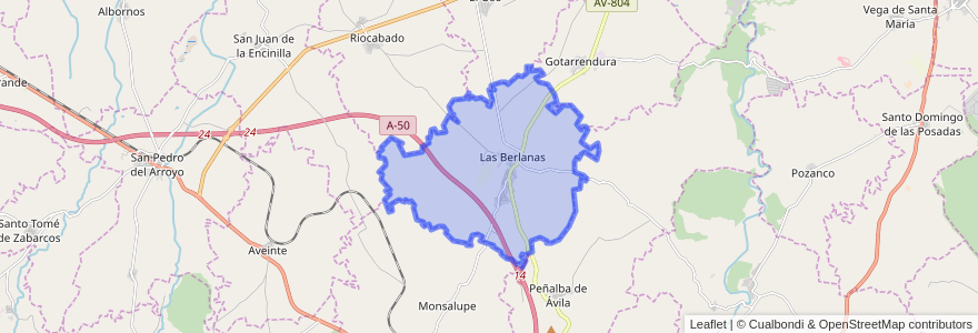 Mapa de ubicacion de Las Berlanas.