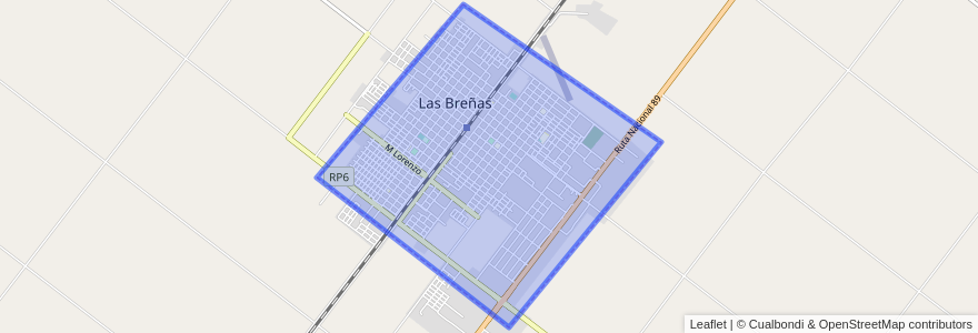 Mapa de ubicacion de Las Breñas.