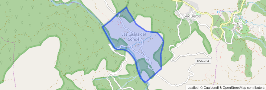 Mapa de ubicacion de Las Casas del Conde.