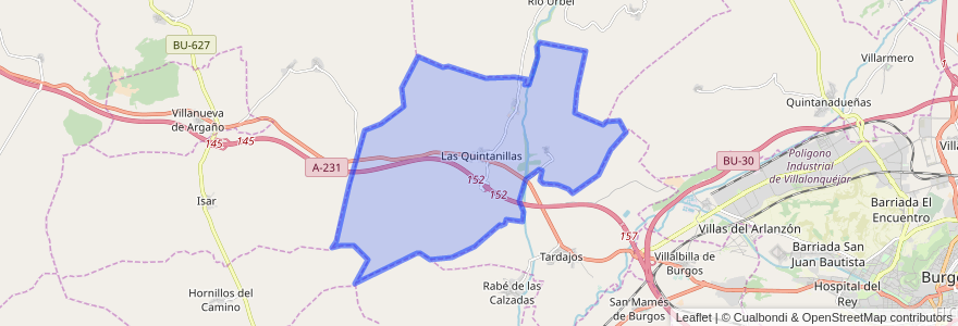 Mapa de ubicacion de Las Quintanillas.