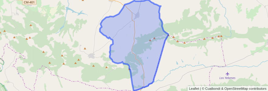 Mapa de ubicacion de Las Ventas con Peña Aguilera.