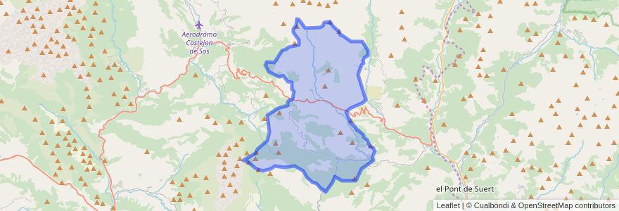 Mapa de ubicacion de Laspaúles / Les Paüls.