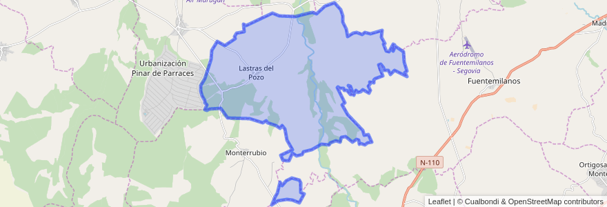 Mapa de ubicacion de Lastras del Pozo.