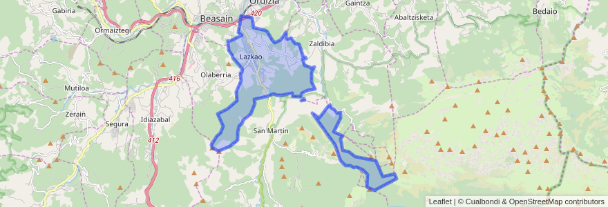 Mapa de ubicacion de Lazcano.