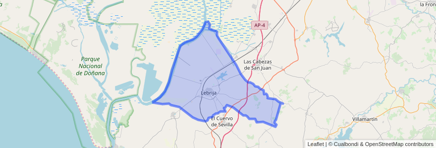 Mapa de ubicacion de Lebrija.