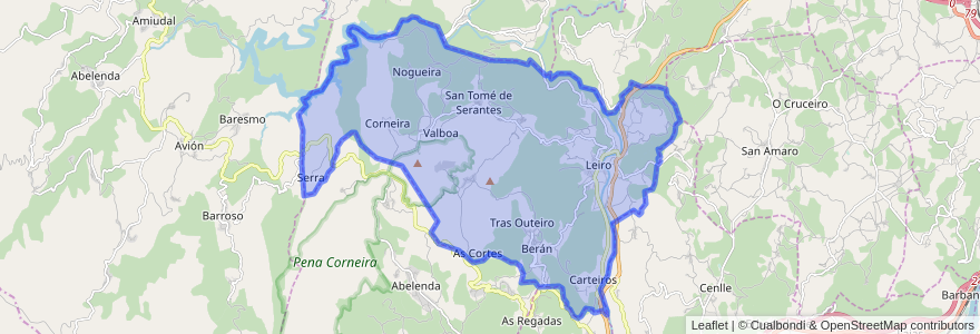 Mapa de ubicacion de Leiro.