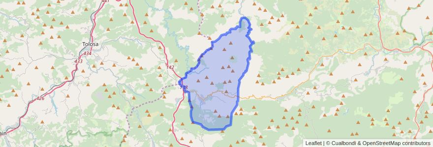 Mapa de ubicacion de Leiza.