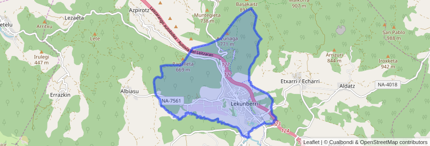 Mapa de ubicacion de Lecumberri.