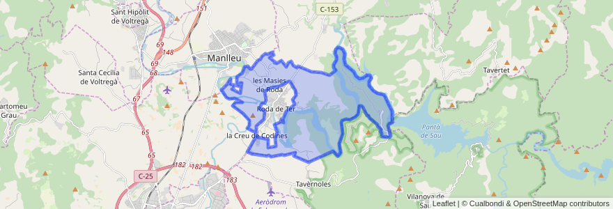 Mapa de ubicacion de les Masies de Roda.